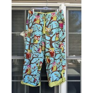 Nick & Nora Pajama Pants Women's owl capri pants Large